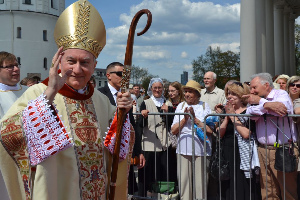 aukščiausias kardinolas Vatikano hierarchijoje Pietro Parolinas Pietro Parolin Lithuania Vilnius mercy Congress